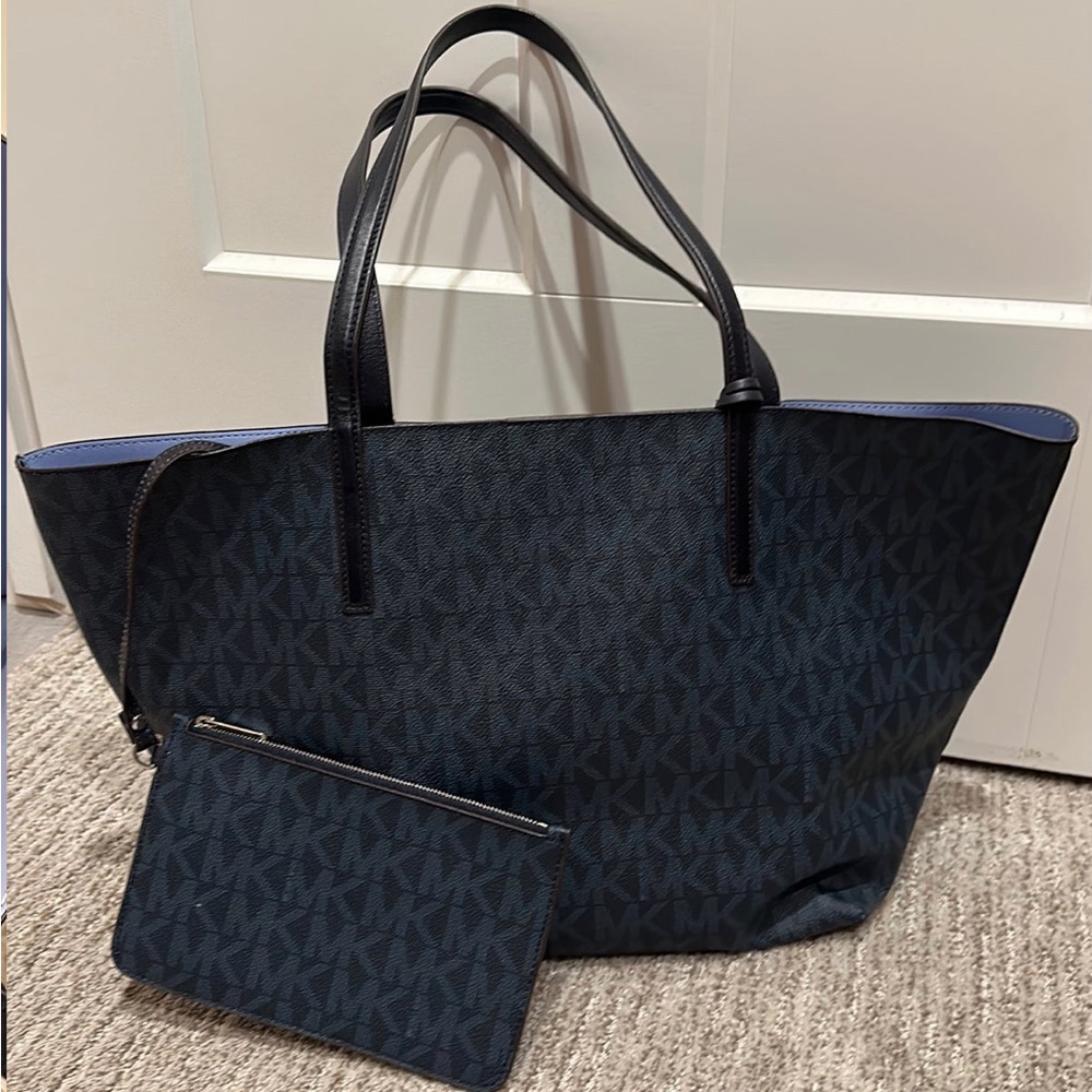 Navy Michael Kors Large Tote